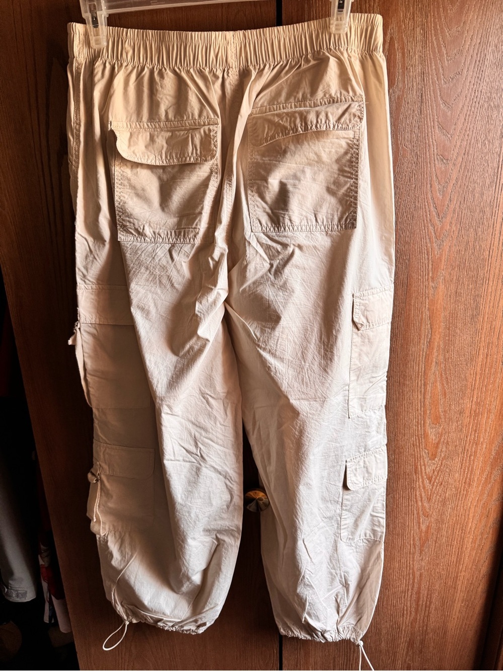 Celebrity Pink Women’s Cargo/Parachute Pants in Light Beige